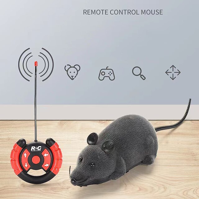  ماوس للتحكم عن بعد بأربعة اتجاهات، محاكاة للأشعة تحت الحمراء للتحكم عن بعد، لعبة كهربائية للحيوانات الأليفة، فأرة شعر ذات حركة كاملة