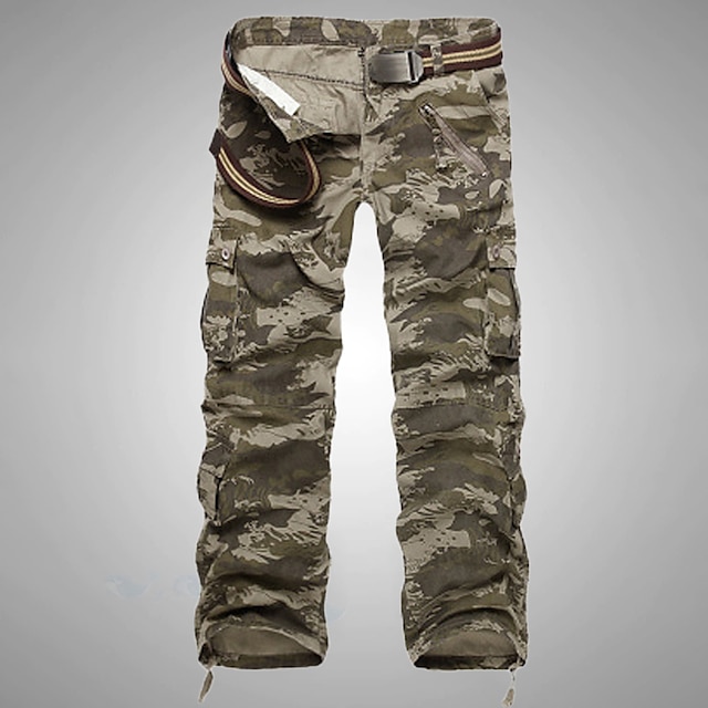  Herren Cargohose Cargohosen Cargohose Tasche Glatt Komfort Atmungsaktiv Outdoor Täglich Ausgehen Modisch Brautkleider schlicht Graues Grün Gelbe Tarnung