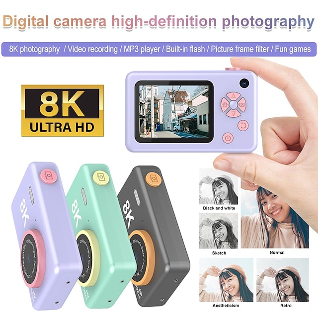 2023 4800W HD Dual Camera 8K SLR Digital Auto FocusCamera For Student Video Camera Youthful Campus Sports Camera Birthday Gift
