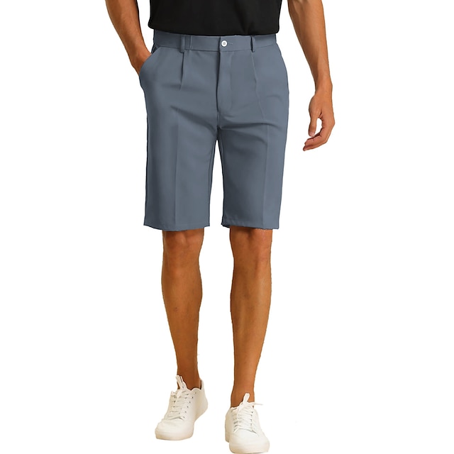  Men's Shorts Dress Shorts Bermuda shorts Work Shorts Pocket Plain Comfort Breathable Outdoor Daily Going out Fashion Casual Black Khaki