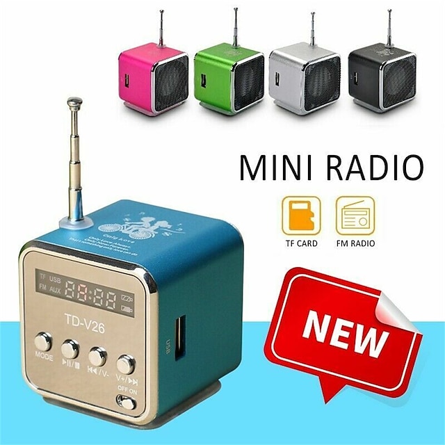  Мини-портативный стерео аудио динамик музыкальный плеер FM-радио tf-карта u поддержка дисков