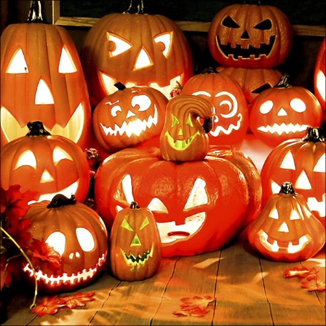  halloween dekorációk világító sütőtök dísz, jack o lámpás parti kellék halloween őszi kültéri kertben, halloween dekoráció 1db