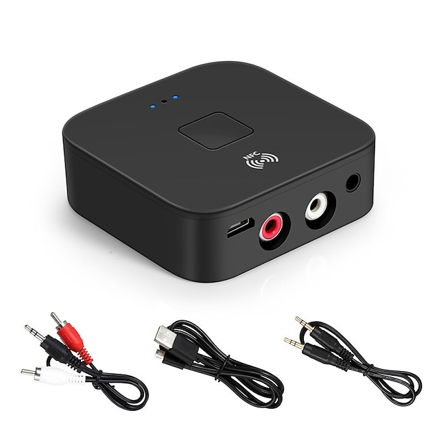  Receptor vaorlo nfc, adaptador bluetooth 5,0 con conector auxiliar de 3,5mm para kit de coche, altavoz y auriculares, receptor inalámbrico de música estéreo