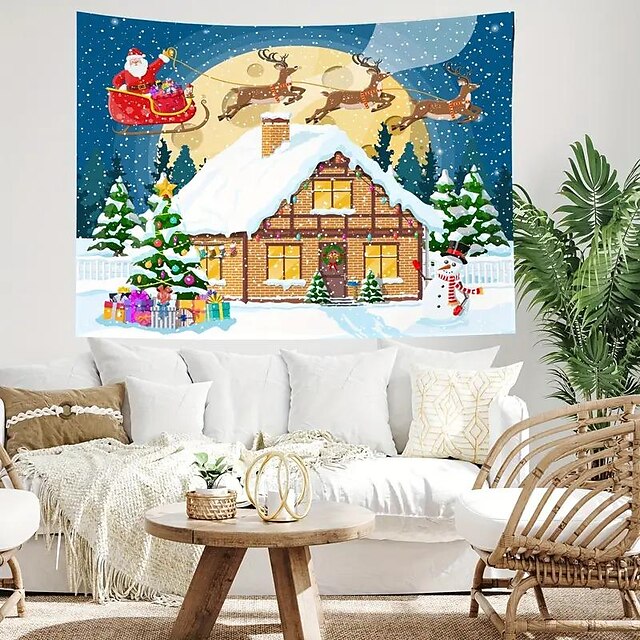  joulu roikkuva kuvakudos seinätaide joulu iso kuvakudos seinämaalaus sisustus valokuva tausta peitto verho koti makuuhuone olohuoneen sisustus
