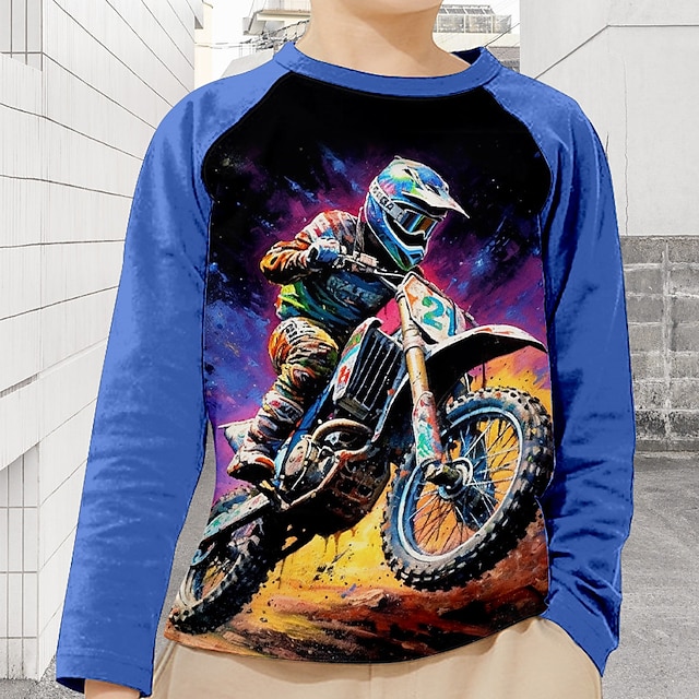  Αγορίστικα 3D Γραφική Πουκάμισο με μανίκια Raglan Μακρυμάνικο 3D εκτύπωση Φθινόπωρο Χειμώνας Αθλήματα Μοντέρνα Κομψό στυλ street Παιδιά 3-12 χρόνια Στρογγυλή Ψηλή Λαιμόκοψη ΕΞΩΤΕΡΙΚΟΥ ΧΩΡΟΥ Causal