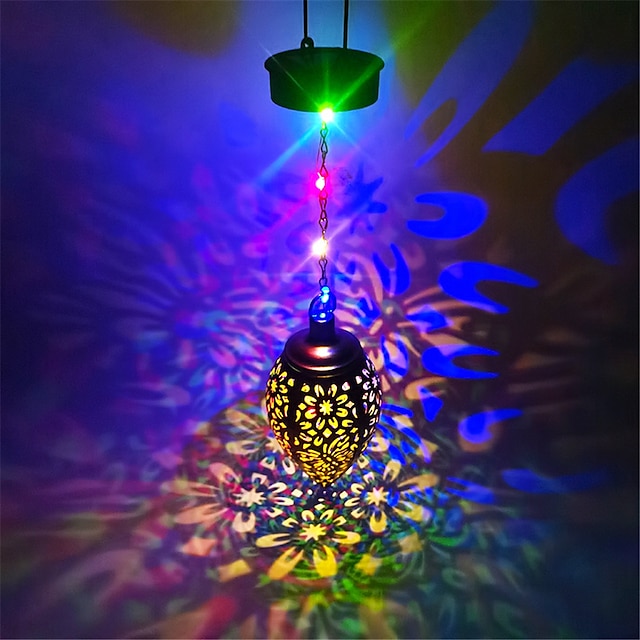  Solare per esterni in ferro pendente proiettore cavo farfalla lanterna prato paesaggio festival festa cortile lampada a sospensione 1pz