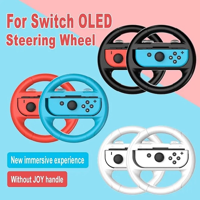  2pcs Racing Steering Wheel For Nintendo Switch Joy-con Controller Handle Grips For Nitendo Switch Games ABS Material