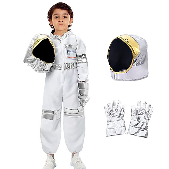 Băieți Fete Astronaut Costum Cosplay Pentru Halloween Mascaradă Cosplay Pentru copii Leotard / Onesie Mănuși Pălărie