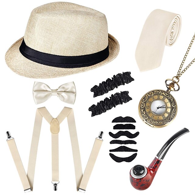 Vintage Roaring 20s 1920s Panama Hat Accesories Set Accessories Set The