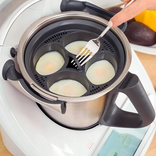 4 In 1 Multifunctional Steam Basket, Food Grade PP 4 Egg Molds Steamer