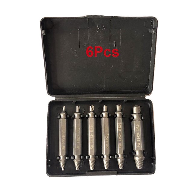 6pcs Damaged Screw Extractor Set Double Head Screw Remover Tools for