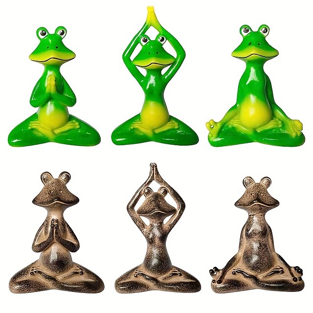 Frog Ornament Garden Yoga Frog Desk Figure Feng Shui Ornament Vastu