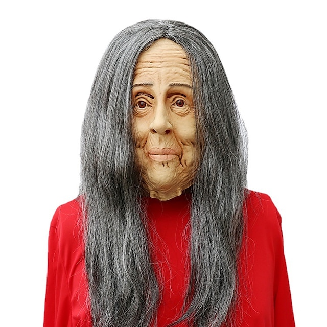 Devil Old lady Mask Mengpo mask Scary Grimace Mask Old Lady Granny old man latex head cover for halloween
