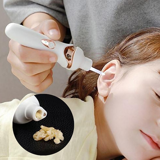  elektrisk lysende øreplugg for barn &voksen usb oppladbar vibrasjon smertefri vakuum øreplukking ørevoksfjerner ørerenseverktøy