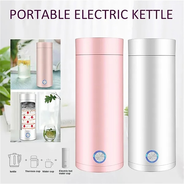  400ml Portable Electric Kettles Cup Smart Hot Water Tea Coffee Stainless Heater Travel