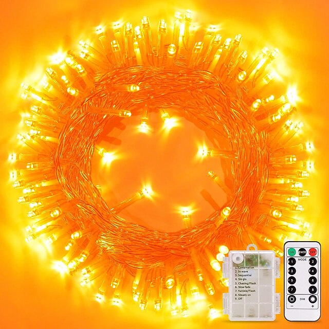 Halloween Waterproof Battery Box Light String 8 Function Remote Control ...
