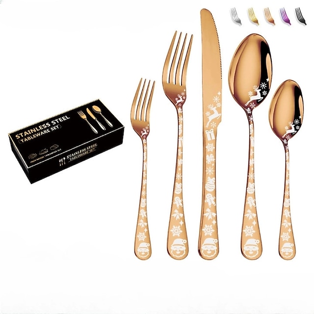  20/40 deler juleservise sett for 8, svart bestikk sett service for 8, unikt juletre snøfnuggmønster designsateng finish bestikk for 8, tåler oppvaskmaskin