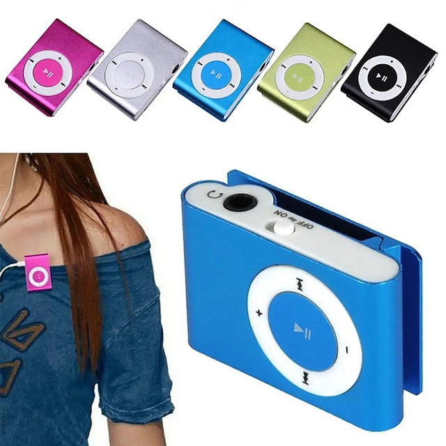  مشغل MP3 صغير، وسائط الموسيقى، مشبك صغير يدعم بطاقة TF، تصميم أنيق، مشغل USB صغير محمول ومشغل MP3