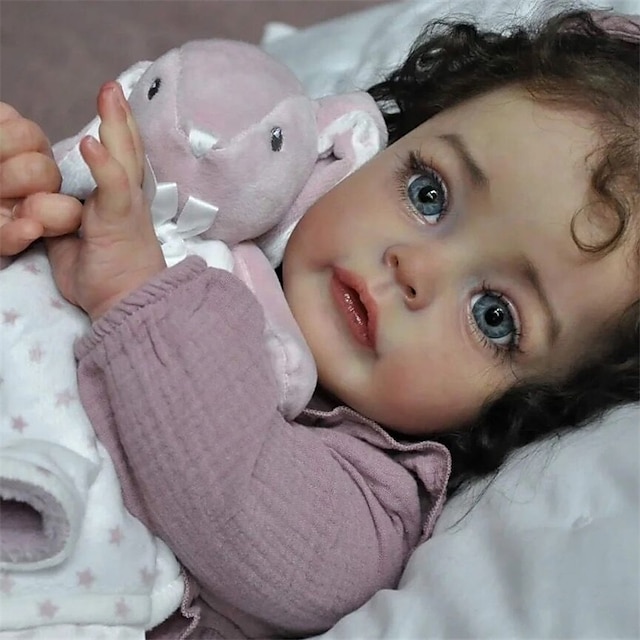  24 inch Dukke Genfødt baby dukke livagtige Sødt Ikke Giftig Kreativ Klæde med tøj og tilbehør til pigers fødselsdag og festival gaver