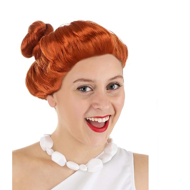  Parrucche da donna per costume Wilma Flinstone dei Flintstones, parrucche per feste cosplay di Halloween