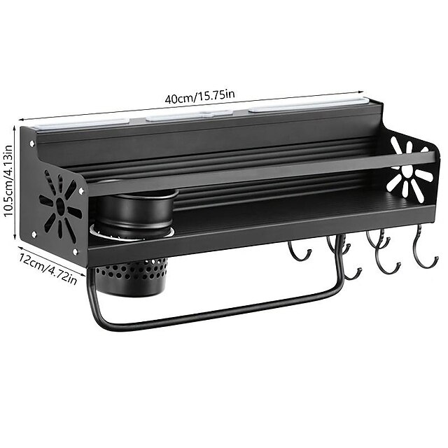 1pc Seasoning Rack With Hook, Kitchen Storage Rack, Multifunctional ...