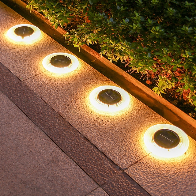  Solar-Untergrundleuchte, 28 LEDs, wasserdicht, für den Außenbereich, Rasenleuchte, Deckleuchte, in den Boden eingelassene Solar-Terrassenlampe, LED-Garten, Hof, Rasen, Gehweg, Dekor, Solar-Wandleuchte