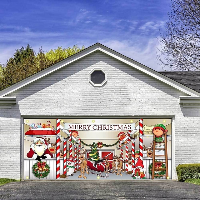 Christmas Outdoor Garage Door Cover Xmas Banner Boutique Large ...