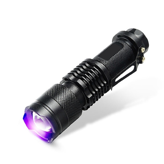  Lanterna uv portátil mini tocha ultravioleta à prova d'água com zoom luz violeta detector de escorpião de urina para animais de estimação lâmpada uv