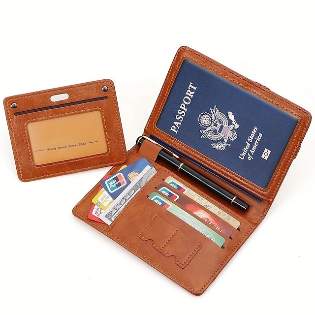  porta-cartões de armazenamento multifuncional, bolsa para passaporte, porta-passaporte para viagens ao exterior
