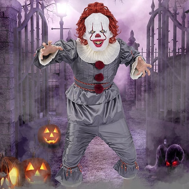  det burlesk clown pennywise cosplay kostym fest kostym vuxnas män kvinnors outfits skrämmande kostym prestanda fest halloween karneval maskerad lätt halloween kostymer mardi gras