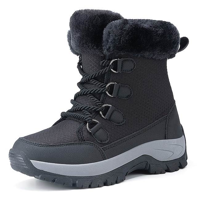  Bărbați Cizme Cizme de Zăpadă Bocanci Pantofi de iarnă Pantofi de trekking Căptușeală de Lână Drumeții Sportiv Casual În aer liber Zilnic Pânză PU Cald Comfortabil Anti-Alunecare Cizme / Cizme la