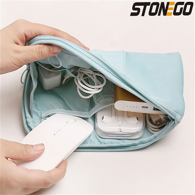  stonego 1buc/2buc geantă de stocare digitală pentru afaceri de călătorie, încărcător multifuncțional impermeabil, geantă cosmetică, cablu de alimentare portabil, cablu de încărcare, încărcător, geantă