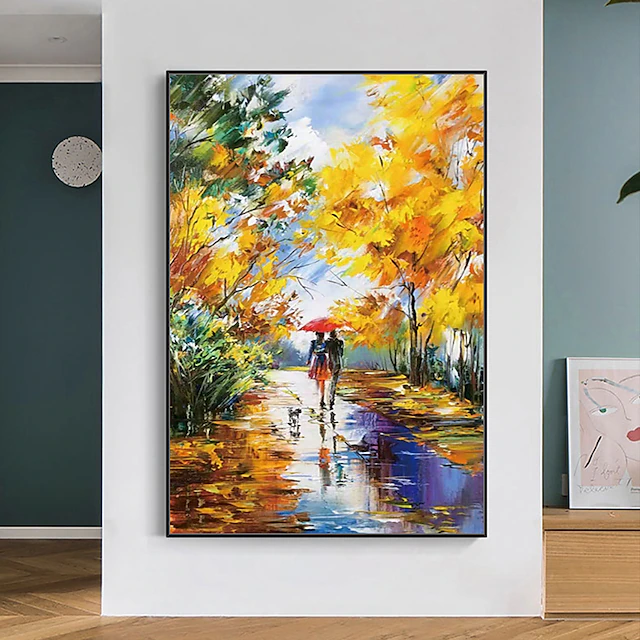 Mintura Handmade Trees Landscape Oil Paintings On Canvas Wall Art Decoration Modern Abstract Picture For Home Decor Rolled Frameless Unstretched Painting 18