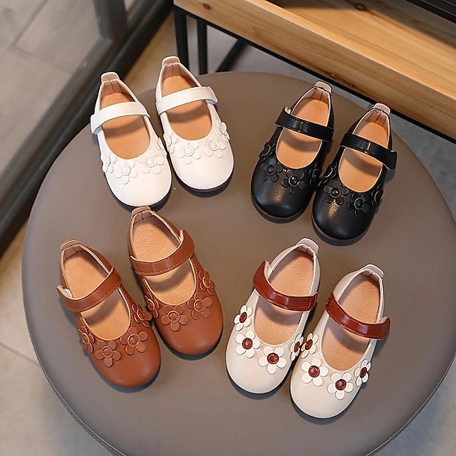  Boys Girls' Flats Daily PU Little Kids(4-7ys) Toddler(2-4ys) Daily Black White Brown Summer Spring Fall
