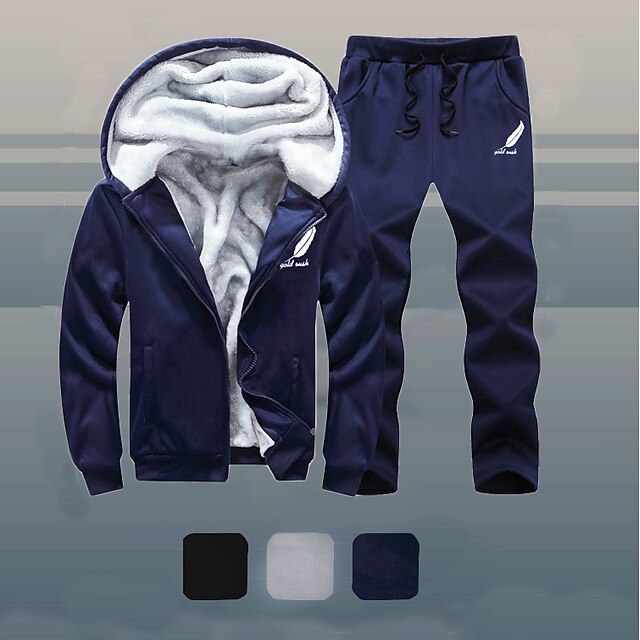 Ensemble De Survêtement Homme 2 Pièces - Sweat à Capuche Zippé Et Jogging, Confortable, Poches, Pour Sport Et Décontracté