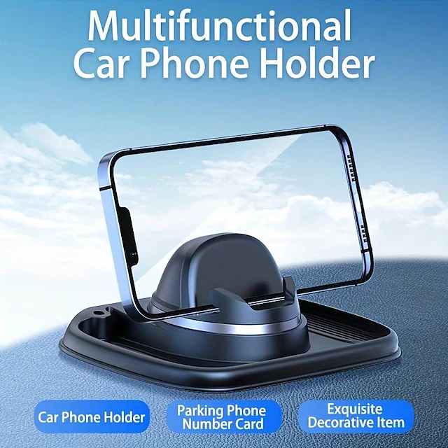 Multifunctional Car Phone Holder, 360-degree Rotating Dashboard Mobile Phone Holder, Car Navigation Anti-slip Holder, Suitable For Car Dashboard Anti-slip Mat Suitable For All Phones 10