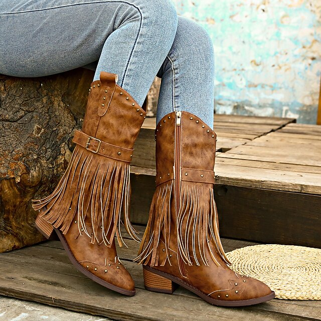 Women's Boots Cowboy Boots Suede Shoes Slouchy Boots Outdoor Daily