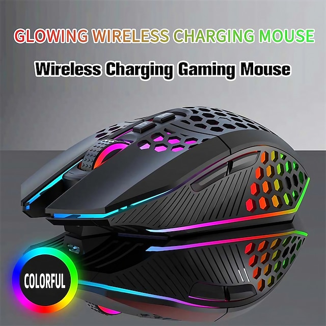  X801 Gaming Wireless Hollow Designed Gaming Mouse Ergonomically Mouse Honeycomb Old Video Game Console