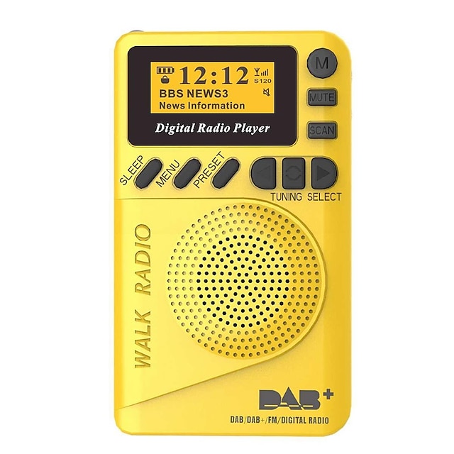  mini lomme dab digital radio fm digital demodulator bærbar mp3-spiller med 1,44 tommers lcd-skjerm innebygd oppladbart batteri
