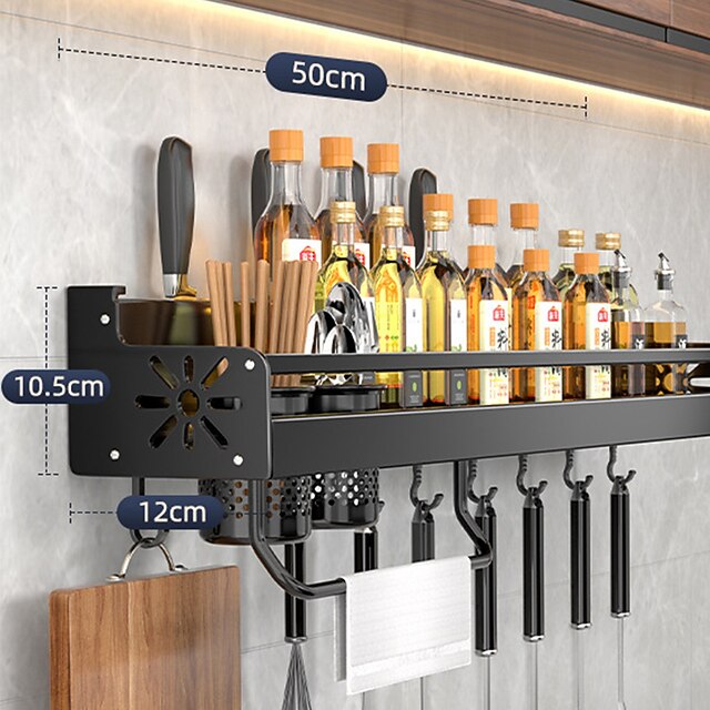 1pc Seasoning Rack With Hook, Kitchen Storage Rack, Multifunctional ...