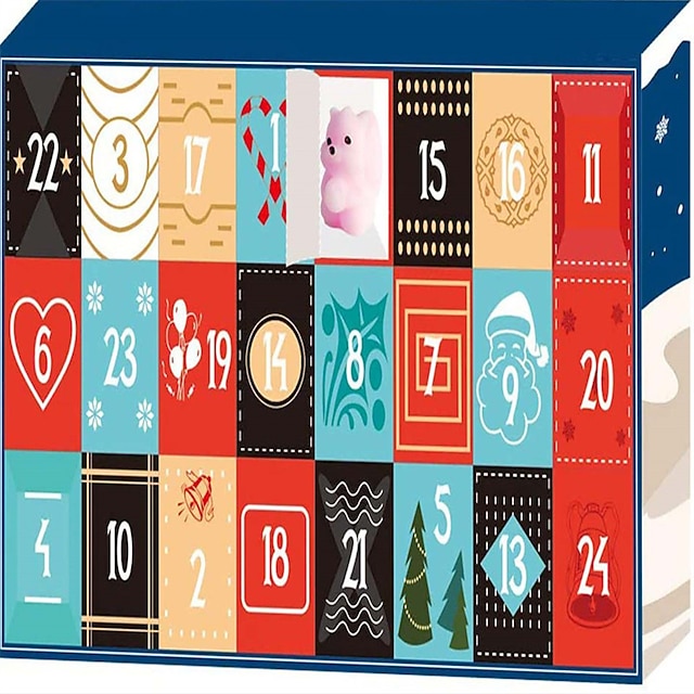  Kerst Adventkalender Blinde Doos Kerst dieren set cadeau 24 dagen aftellen naar Kerst Advent kinderblinde doos random voor Kerstcadeaus