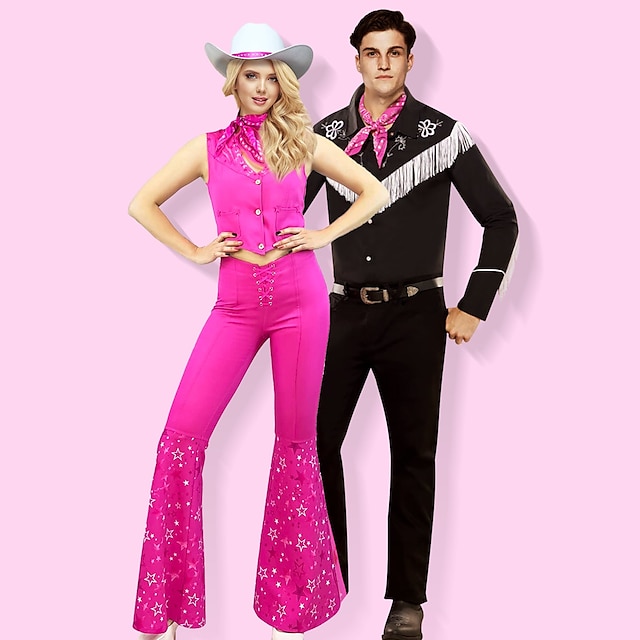  Cowboy Doll Halloween Group Couples Costumes Men's Women's Movie Cosplay Cosplay Costume Party Black Costume Halloween Carnival Masquerade Polyester