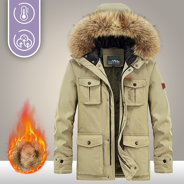 Chickwin Veste Homme Hiver Chaud Style 3D - Veste Polaire Avec Capuche Résistante Au Vent Et Épaissie