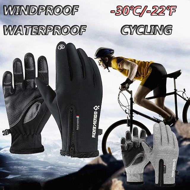  rękawiczki zimowe unisex wodoodporne wiatroszczelne rękawice termiczne rękawiczki do ekranów dotykowych na wszystkie palce do jazdy na rowerze w chłodne dni ciepłe prezenty dla mężczyzn i kobiet