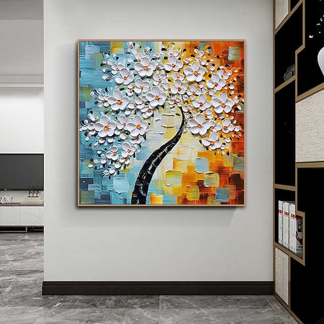  mintura handgemaakte dikke textuur bloemen olieverfschilderijen op canvas muur kunst decoratie moderne abstracte boom foto voor home decor gerold frameloze ongespannen schilderij