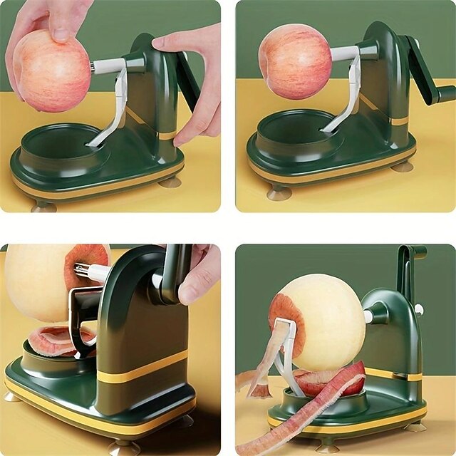 Fruit Automatic Rotating Peeler, Stainless Steel Blades Apple Cutter ...