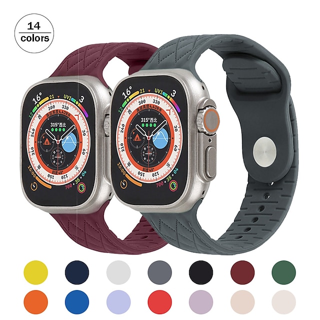  Pulseira Esportiva Compatível com Pulseira Apple Watch 38mm 40mm 41mm 42mm 44mm 45mm 49mm Elástico Áspero Ajustável Silicone pulseira de substituição para iwatch Ultra 2 Series 9 8 7 SE 6 5 4 3 2 1