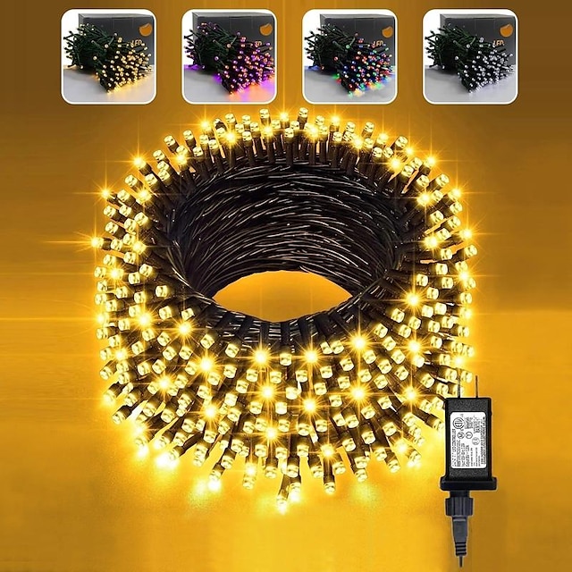  Low Voltage Safety 8-function Light String Christmas Halloween Thanksgiving Wedding Indoor and Outdoor Decoration 10 Meters 100 Lights 20 Meters 200 Lights 30 Meters 300 Light Tree Decoration