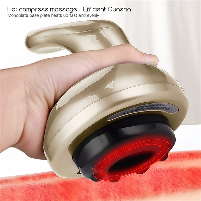  Cordless Electric Guasha Massager Hot Compress Scraping Device Negative Pressure Detox Magnetic Wave Cupping Weight Loss