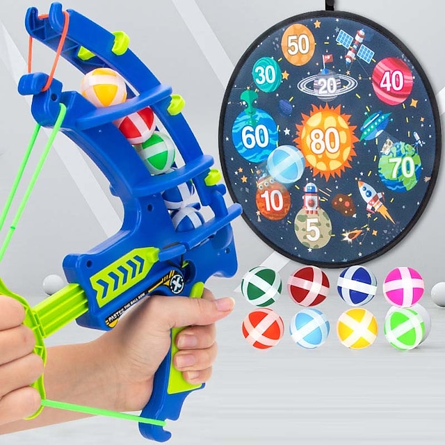  Jouets d'arc et de flèche pour enfants, plaques de fléchettes, balles collantes, tir à la cible, ensembles de jouets d'extérieur et d'intérieur